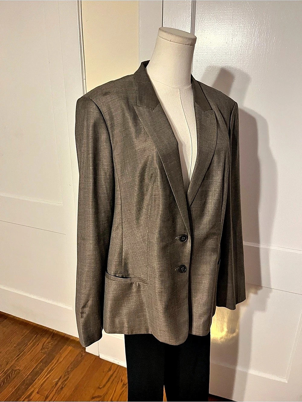 BOSS Hugo Boss Luxe Taupe Brown Metallic Blazer US 14 â Tailored Statement Jacke